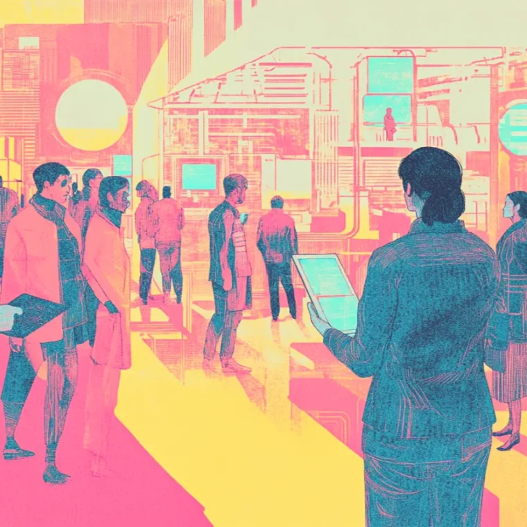 Different people looking around