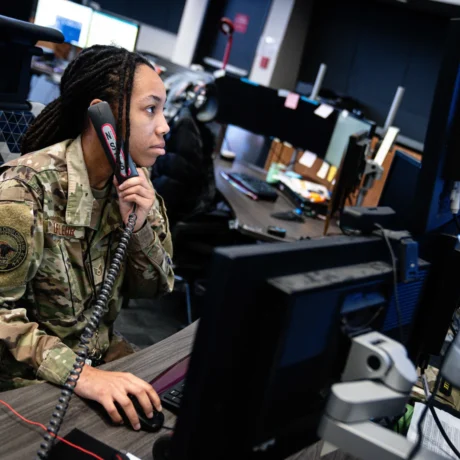 A member of the US Air Force conducts cyber operations during a March 2025 exercise, hosted by the US Cyber Command. Photo: Skyler Wilson/US Cyber Command