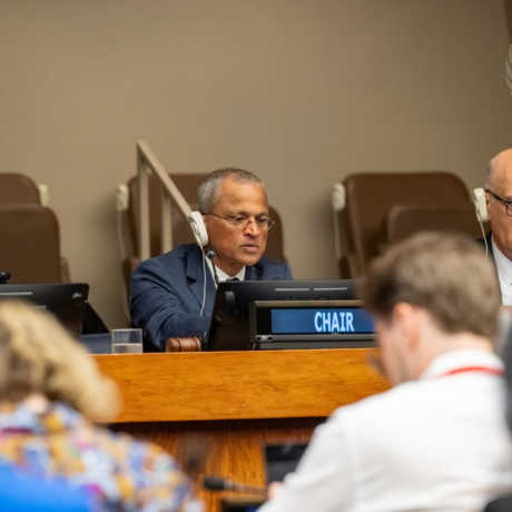 Burhan Gafoor, Permanent Representative of Singapore to the United Nations, chairs the eleventh substantive session (7-11 July) of the open-ended working group on security of and in the use of information and communications technologies 2021–2025.