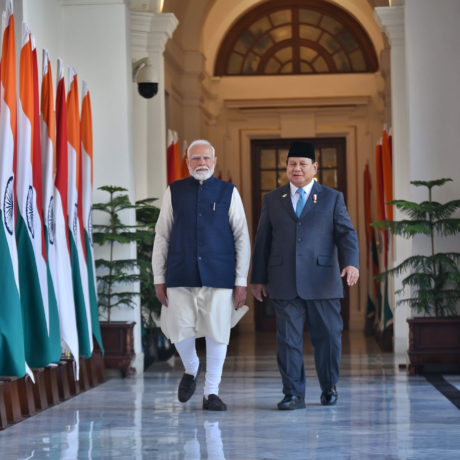 Indian Prime Minister Shri Narendra Modi and Indonesia President Prabowo Subianto before bilateral talks on, among other things, cybersecurity, AI, and digital infrastructure, in New Delhi, India, 25 January 2025. Photo: Ministry of External Affairs of India