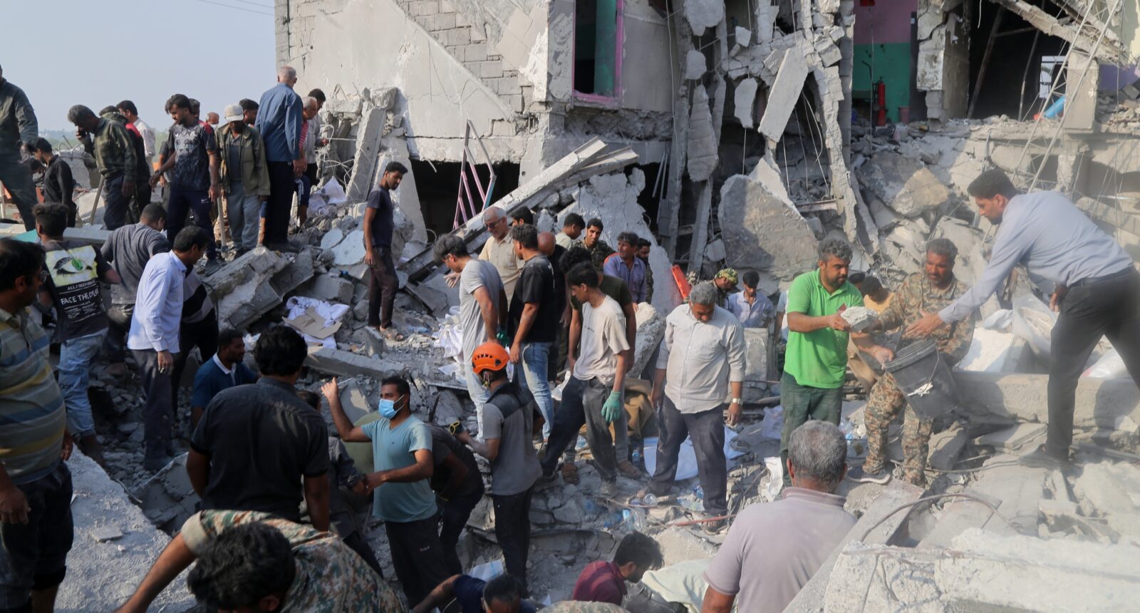 The aftermath of the bombing of a girls’ school in Minab, Iran, on 28 February. Photo: Abbas Zakeri/Mehr News Agency