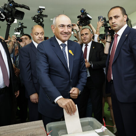 Prime Minister Nikol Pashinyan votes in the 7 June 2026 parliamentary elections in Yerevan. Photo: © 2026 The Office to the Prime Minister of the Republic of Armenia